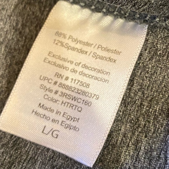 REEBOK Workout Tights Pants Crop / Capris Gray - Picture 5 of 5